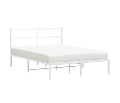 Estructura cama sin colchón con cabecero metal blanco 140x190cm