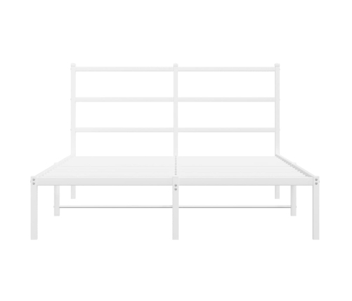 Estructura cama sin colchón con cabecero metal blanco 140x190cm