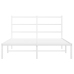 Estructura cama sin colchón con cabecero metal blanco 140x190cm