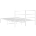 Estructura cama sin colchón con cabecero metal blanco 140x190cm