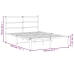 Estructura cama sin colchón con cabecero metal blanco 140x190cm
