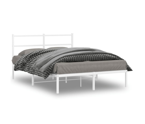 Estructura cama sin colchón con cabecero metal blanco 140x190cm