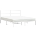 Estructura cama sin colchón con cabecero metal blanco 150x200cm