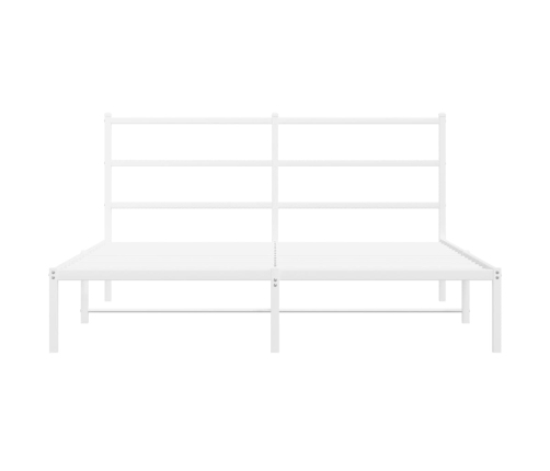 Estructura cama sin colchón con cabecero metal blanco 150x200cm