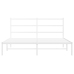 Estructura cama sin colchón con cabecero metal blanco 150x200cm