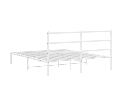 Estructura cama sin colchón con cabecero metal blanco 150x200cm