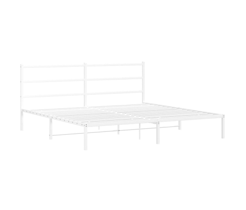 Estructura cama sin colchón con cabecero metal blanco 200x200cm