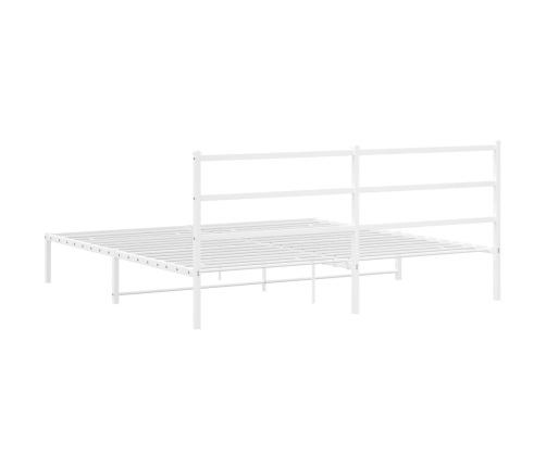 Estructura cama sin colchón con cabecero metal blanco 200x200cm