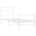 Estructura cama metal con cabecero y estribo blanco 75x190 cm