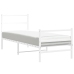 Estructura cama metal con cabecero y estribo blanco 75x190 cm