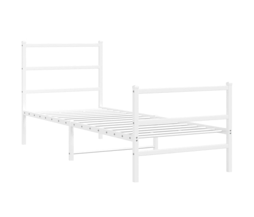 Estructura cama sin colchón con estribo metal blanco 80x200 cm