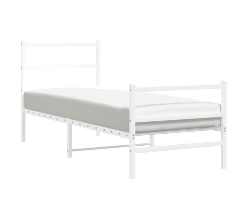 Estructura cama sin colchón con estribo metal blanco 80x200 cm