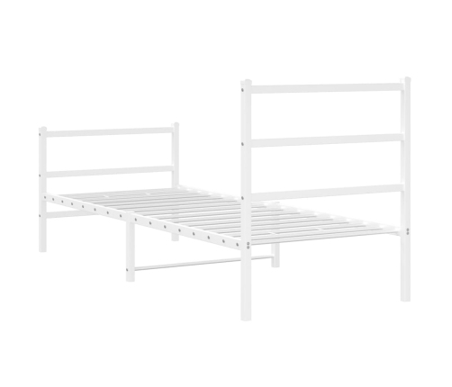 Estructura cama sin colchón con estribo metal blanco 80x200 cm