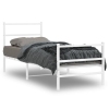 Estructura cama metal con cabecero y estribo blanco 80x200 cm