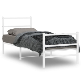 Estructura cama sin colchón con estribo metal blanco 80x200 cm