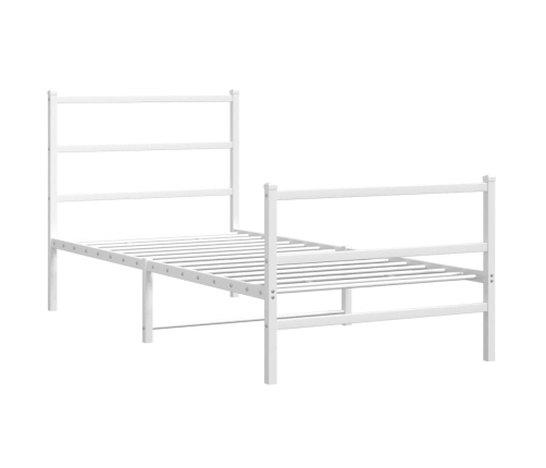 Estructura cama sin colchón con estribo metal blanco 90x190 cm