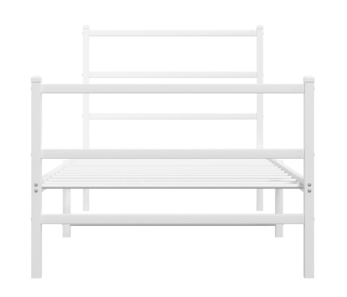 Estructura cama sin colchón con estribo metal blanco 90x190 cm