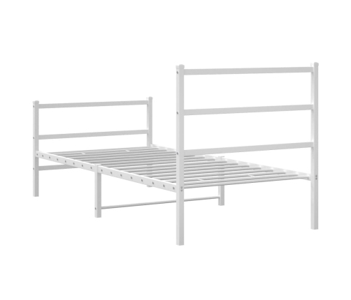 Estructura cama sin colchón con estribo metal blanco 90x190 cm