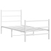 Estructura cama metal con cabecero y estribo blanco 90x200 cm