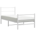 Estructura cama metal con cabecero y estribo blanco 90x200 cm