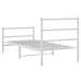 Estructura cama metal con cabecero y estribo blanco 90x200 cm