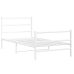 Estructura cama metal con cabecero y estribo blanco 100x190 cm