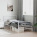 Estructura cama metal con cabecero y estribo blanco 100x190 cm