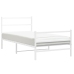 Estructura cama metal con cabecero y estribo blanco 100x190 cm