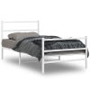 Estructura cama metal con cabecero y estribo blanco 100x190 cm