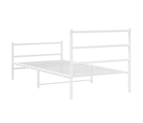 Estructura cama sin colchón con estribo metal blanco 107x203 cm