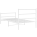 Estructura cama metal con cabecero y estribo blanco 107x203 cm