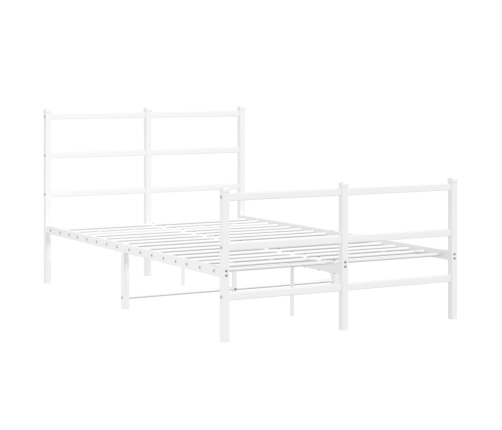 Estructura cama sin colchón con estribo metal blanco 120x190 cm