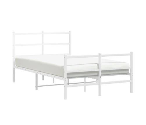 Estructura cama sin colchón con estribo metal blanco 120x190 cm