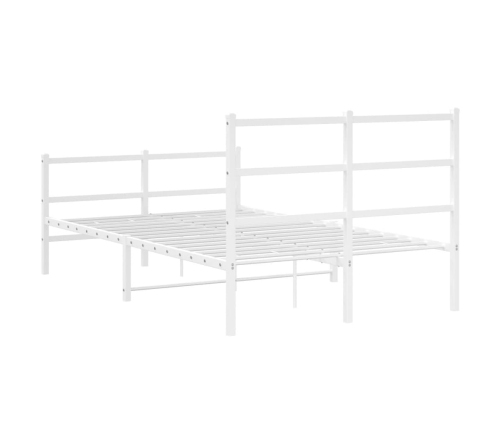 Estructura cama sin colchón con estribo metal blanco 120x190 cm