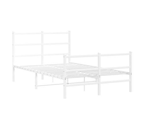 Estructura cama sin colchón con estribo metal blanco 120x200 cm