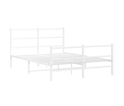 Estructura cama sin colchón con estribo metal blanco 135x190 cm