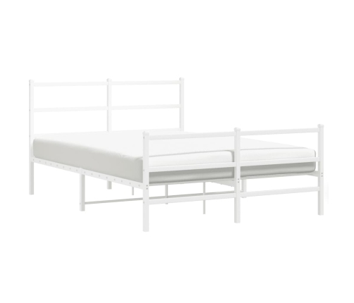 Estructura cama sin colchón con estribo metal blanco 135x190 cm