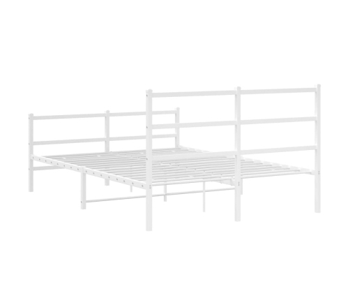 Estructura cama sin colchón con estribo metal blanco 135x190 cm