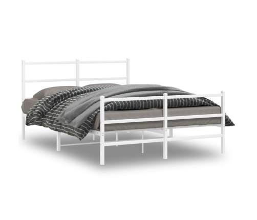 Estructura cama sin colchón con estribo metal blanco 135x190 cm