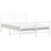 Estructura cama sin colchón con estribo metal blanco 140x190 cm