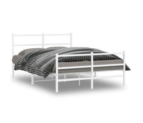 Estructura cama sin colchón con estribo metal blanco 140x200 cm