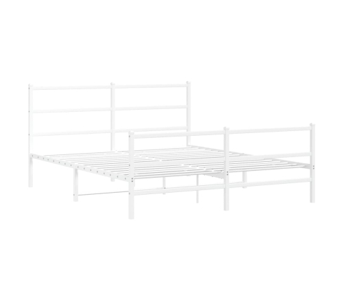 Estructura cama sin colchón con estribo metal blanco 160x200 cm