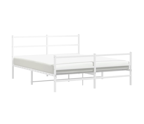 Estructura cama sin colchón con estribo metal blanco 160x200 cm