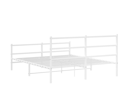 Estructura cama sin colchón con estribo metal blanco 160x200 cm