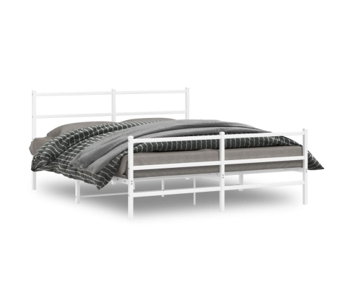 Estructura cama sin colchón con estribo metal blanco 160x200 cm