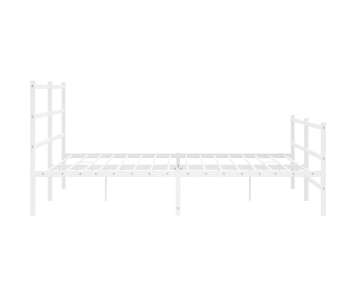 Estructura cama metal con cabecero y estribo blanco 183x213 cm