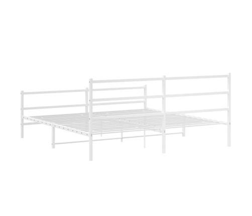 Estructura cama metal con cabecero y estribo blanco 183x213 cm