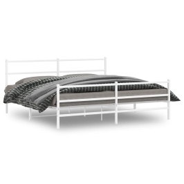 Estructura cama sin colchón con estribo metal blanco 183x213 cm