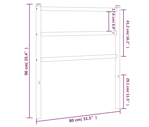 Cabecero de metal blanco 75 cm