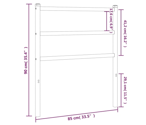 Cabecero de metal blanco 80 cm